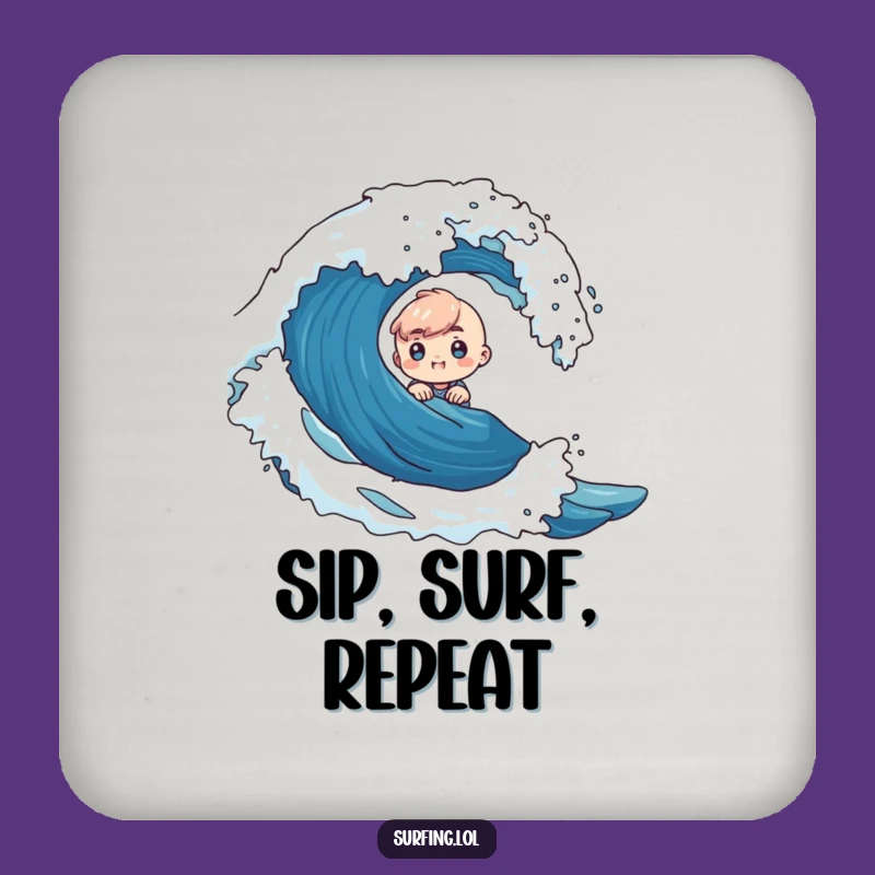 Funny Tiny Wave Protector Drink Coaster - Curious Excitement