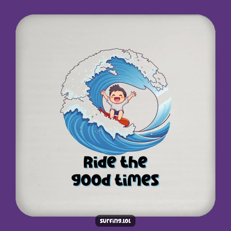 Funny Wave Rider Drink Coasters: Protect Your Surfaces with Hilarious Excitement!