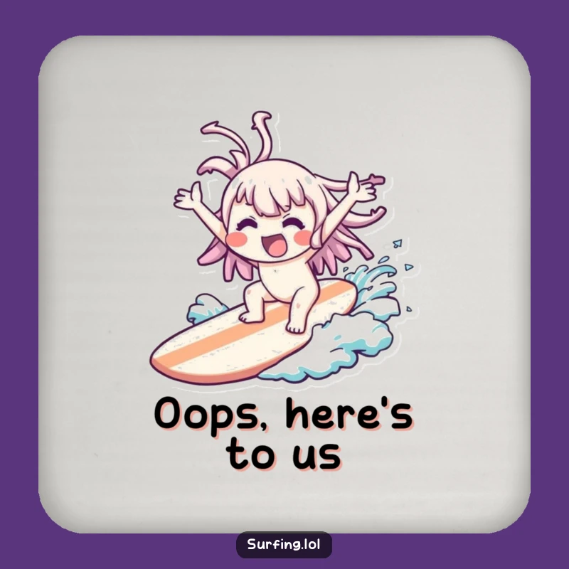 Funny Wipeout Kawaii Coaster Set: Protect Surfaces with Hilarious Style