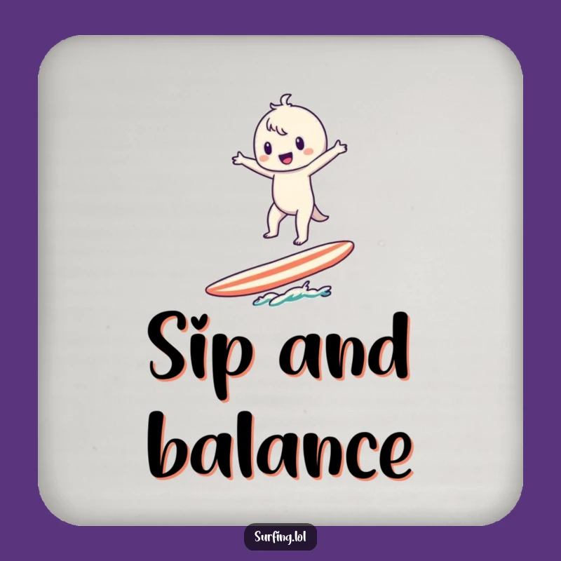 Funny Surfer Character Drink Coasters: Protect Your Surfaces with Hilarious Beachy Style!