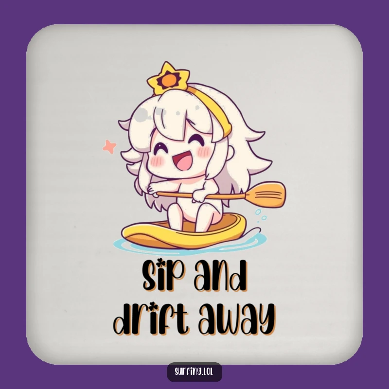 Funny Enthusiastic Paddler Coaster: Cheerful Drink Protector Gift