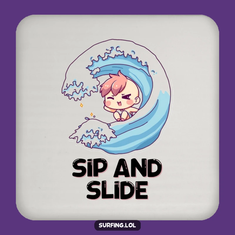 Funny Winking Wave Rider Coaster - Protect Surfaces with Style