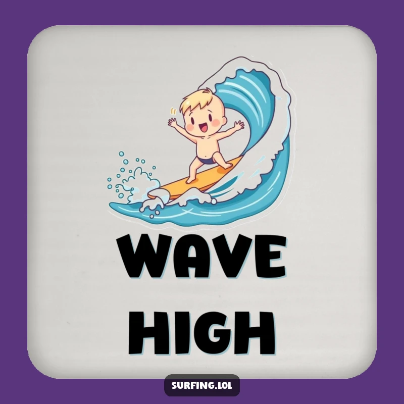Funny Surfer Dance Coaster: Charming Figure Catches Wave, Protective Funny Gift
