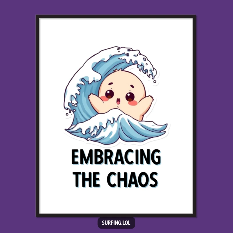 Funny Chubby Surfer Poster: Bring Playful Chaos and Hilarious Surprise to Your Walls!