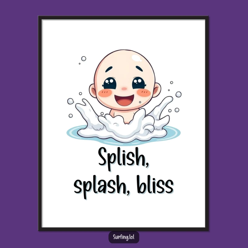 Funny Splash Poster: Joyful Character Art for Happy Wall Decor