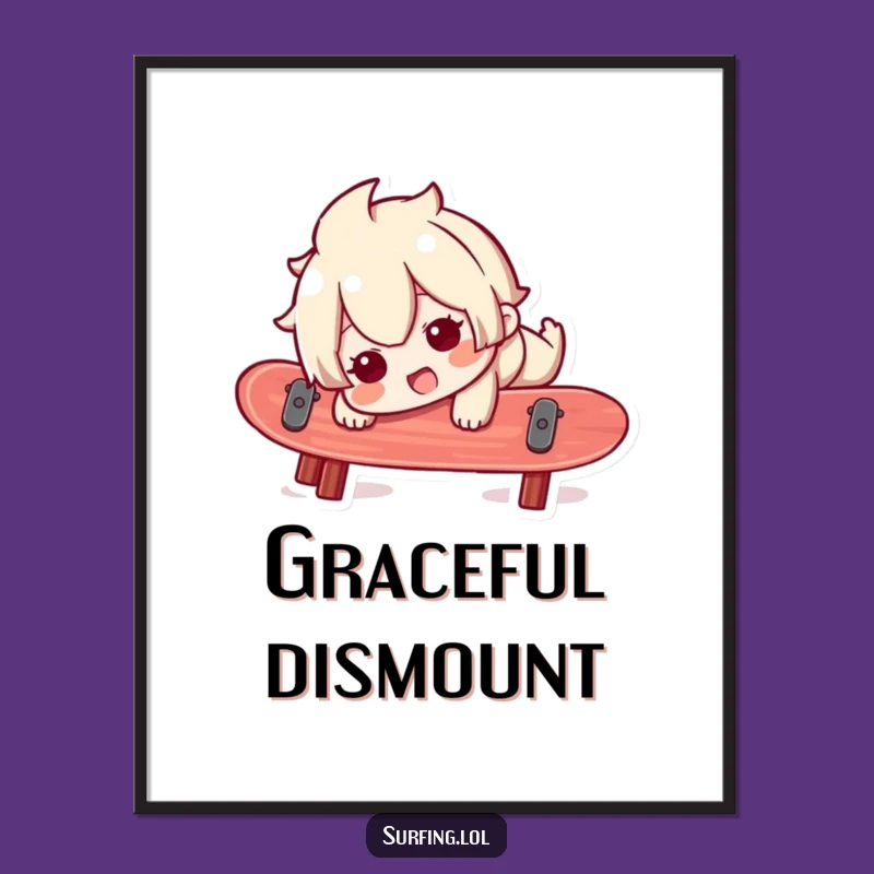 Funny Surfer Poster: Wobbly Character Art Print for Laughs