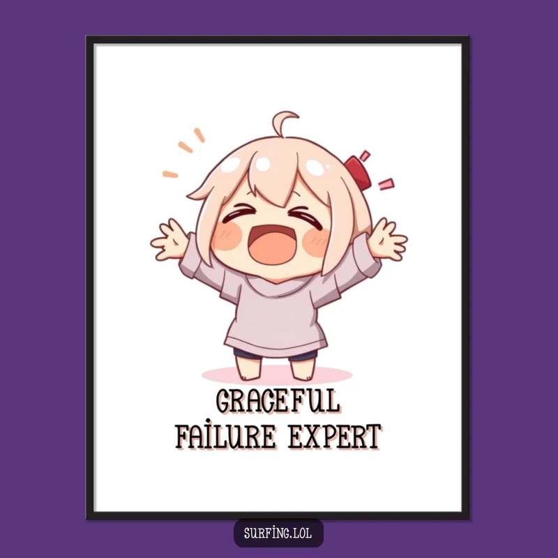 Funny Wiping Out Character Poster: Hilarious Art for a Laughing Gift