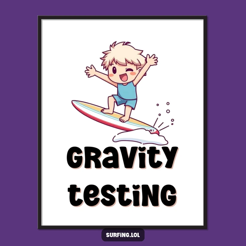 Funny Wobble Surf Poster: Hilarious Wipeout Art, Eye-Catching Funny Gift