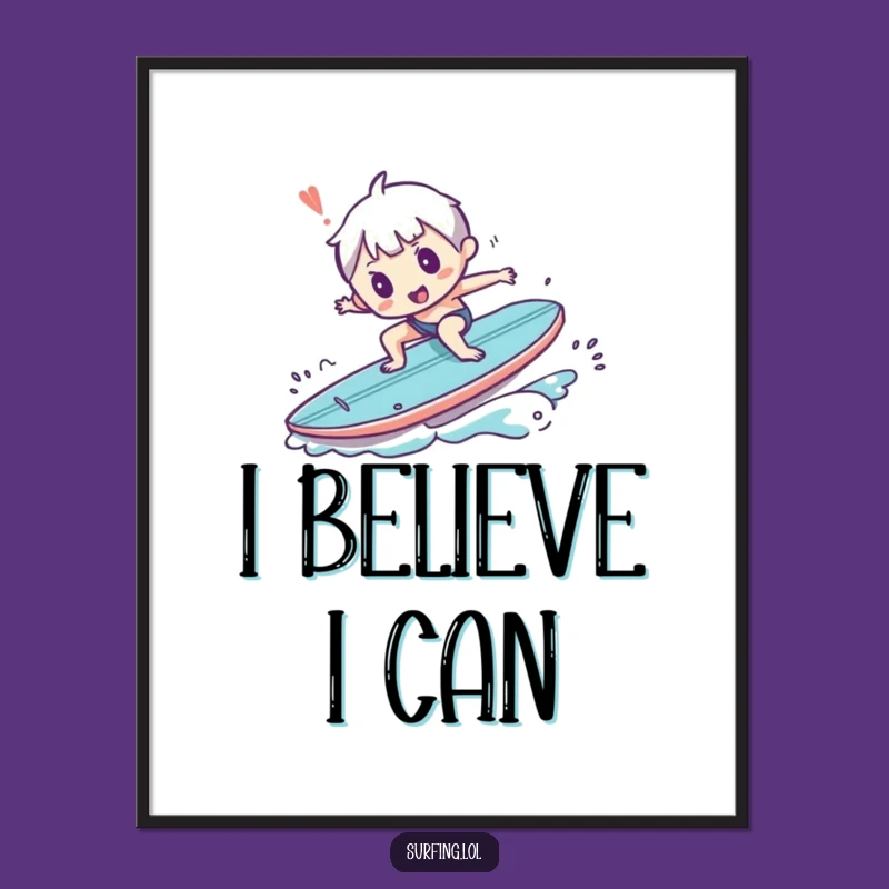 Funny Surfing Fail Poster - Hilarious Tripping Character Wall Art Gift