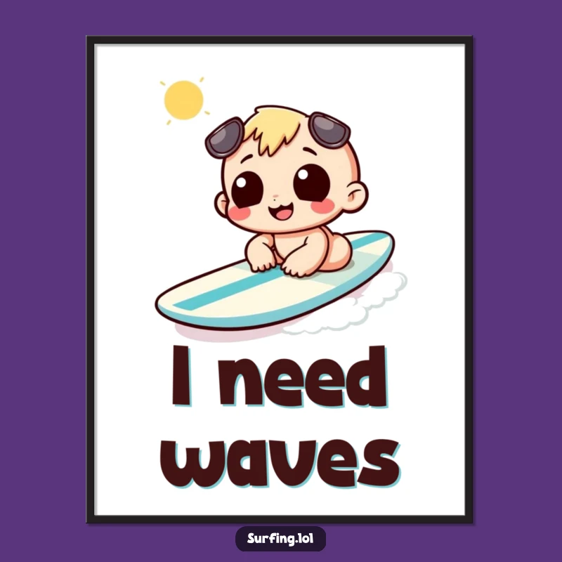 Funny Sunbathing Surfboard Poster: Bring the Beach Vibes Home