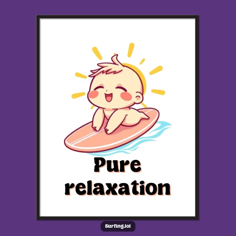 Funny Sunbathing Character Poster: Bring Relaxed Beach Vibes Home