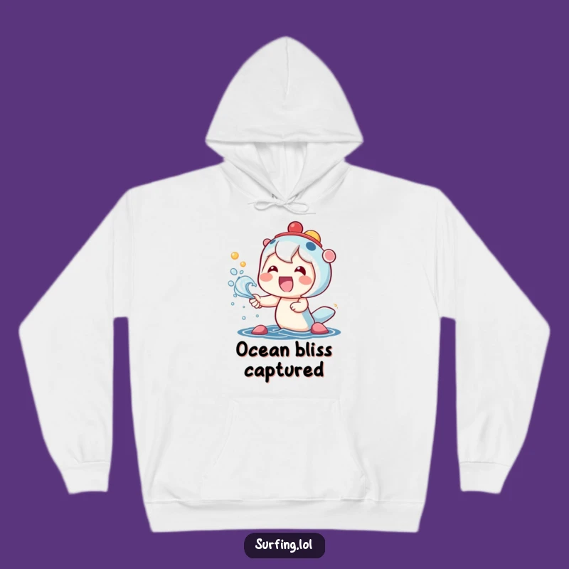 Cozy Funny Kawaii Hoodie: Happy Character Splash Design, Warm Funny Gift