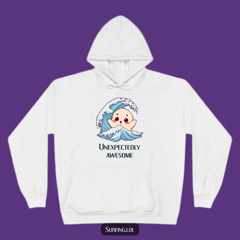 Funny Chubby Surfer Hoodie: Stay Cozy and Comical with This Playful Wave Design!