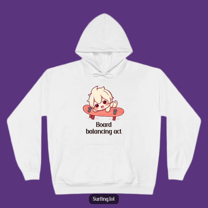 Funny Surfer Hoodie: Wobbly Character Sweatshirt Gift for Laughs