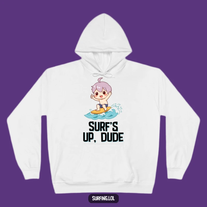 Funny Shaka Wave Hoodie: Cozy Surfer Character, a Warm Funny Gift