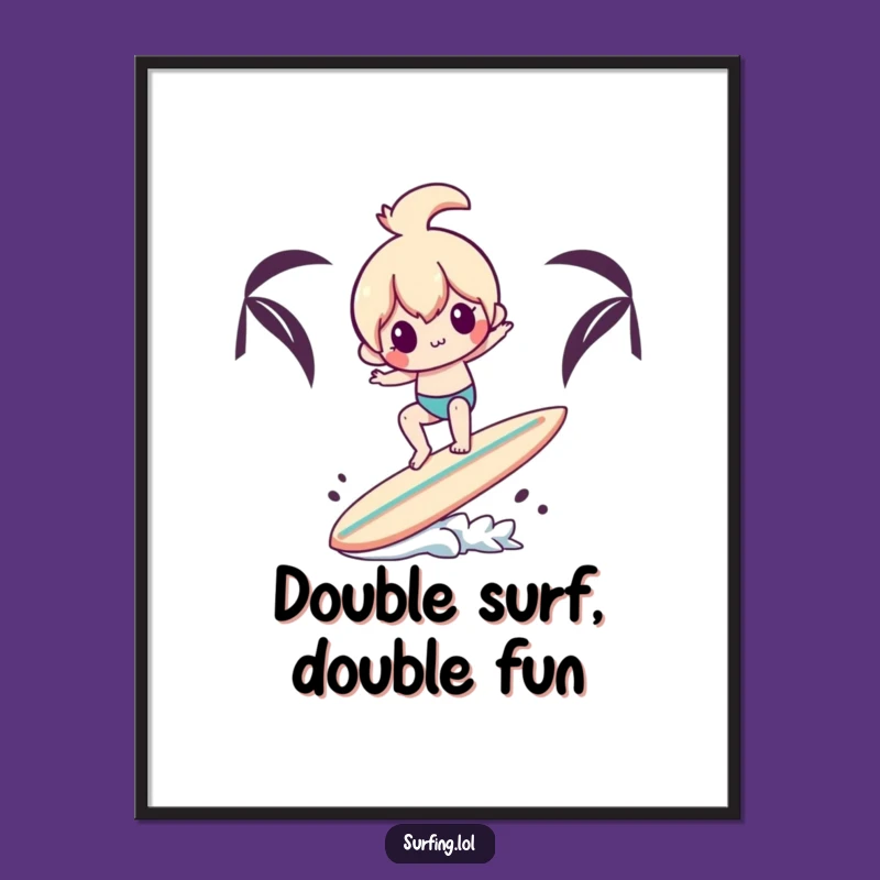Free Printable Balancing Surfer Wall Art: Funny DIY Downloadable Decor