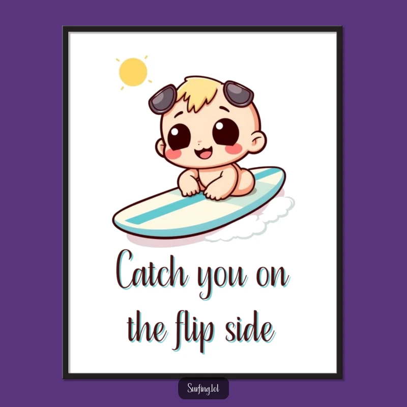 Free Printable Wall Art: Relaxed Surfer Character for Coastal Downloadable Decor