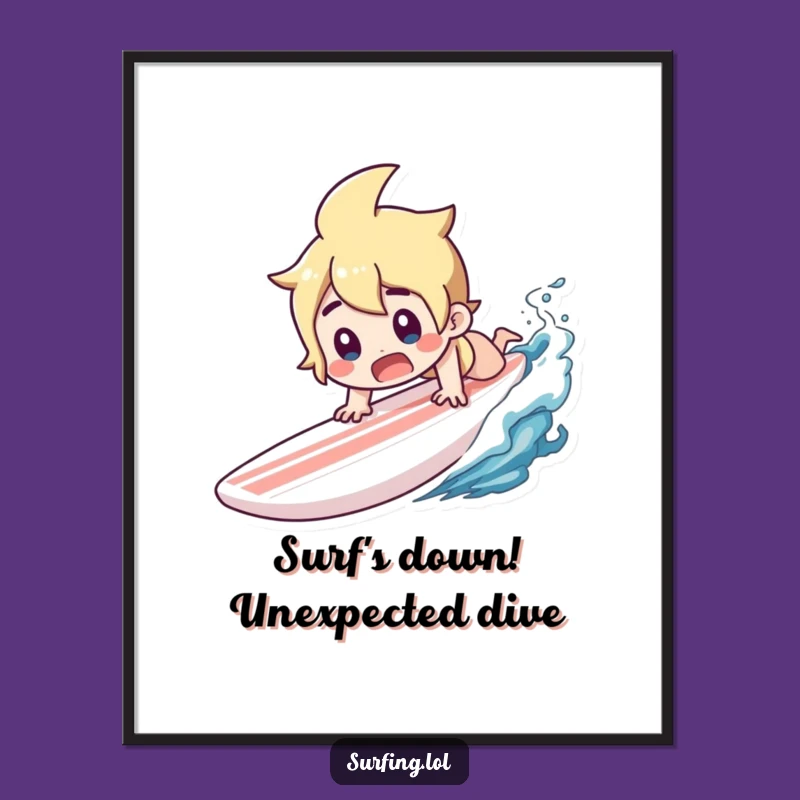 Free Printable Wall Art: Surprised Dive, Humorous Downloadable Decor