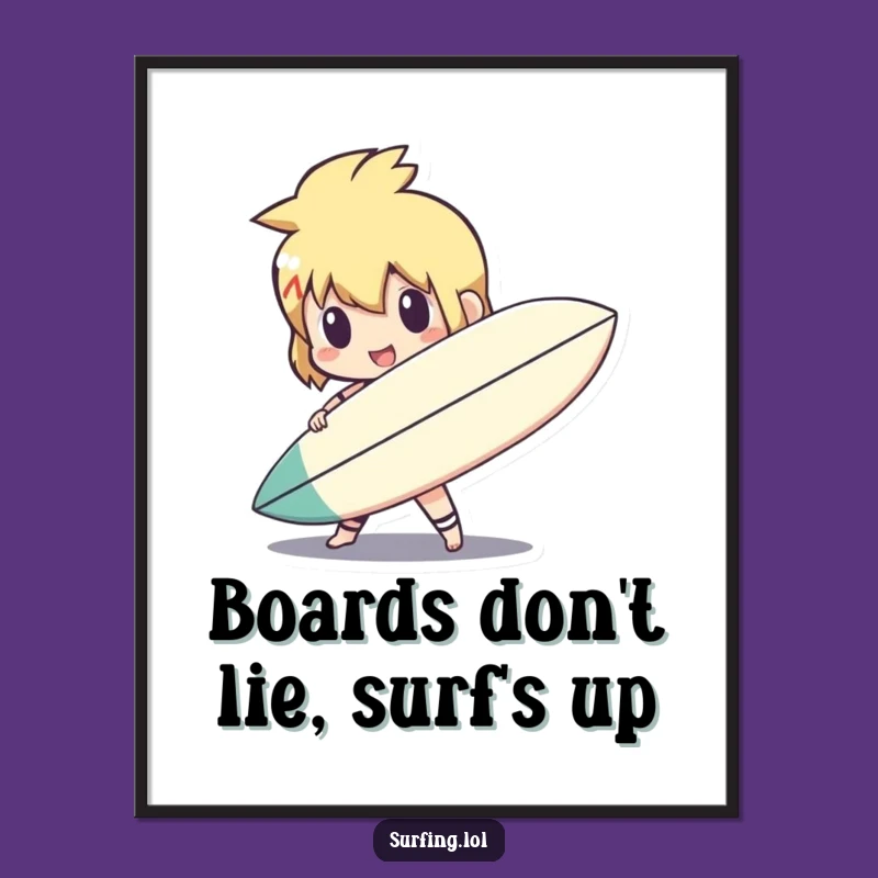 Free Printable Wall Art: Warrior Surfer Character Funny Downloadable Art Gift!