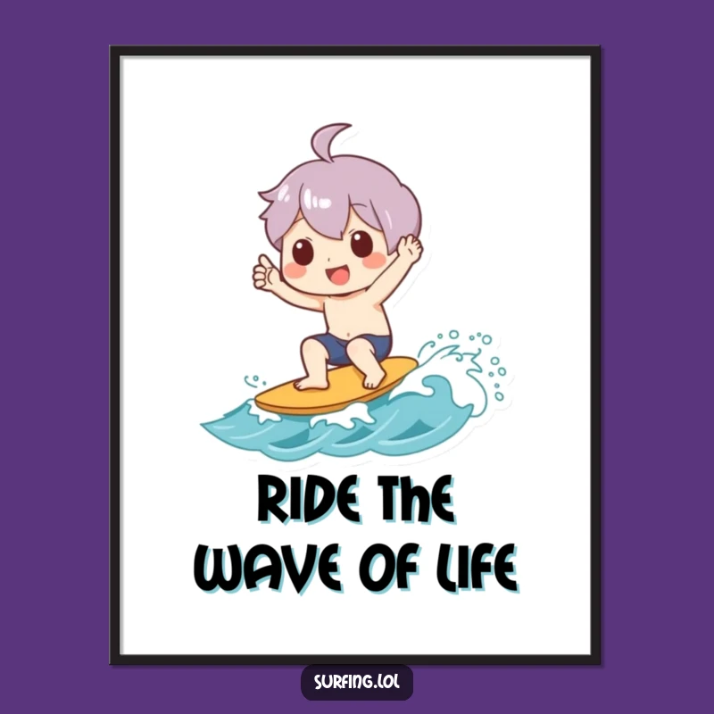 Fun Free Printable Wall Art: Shaka Surfer Character - Beachy Downloadable Art