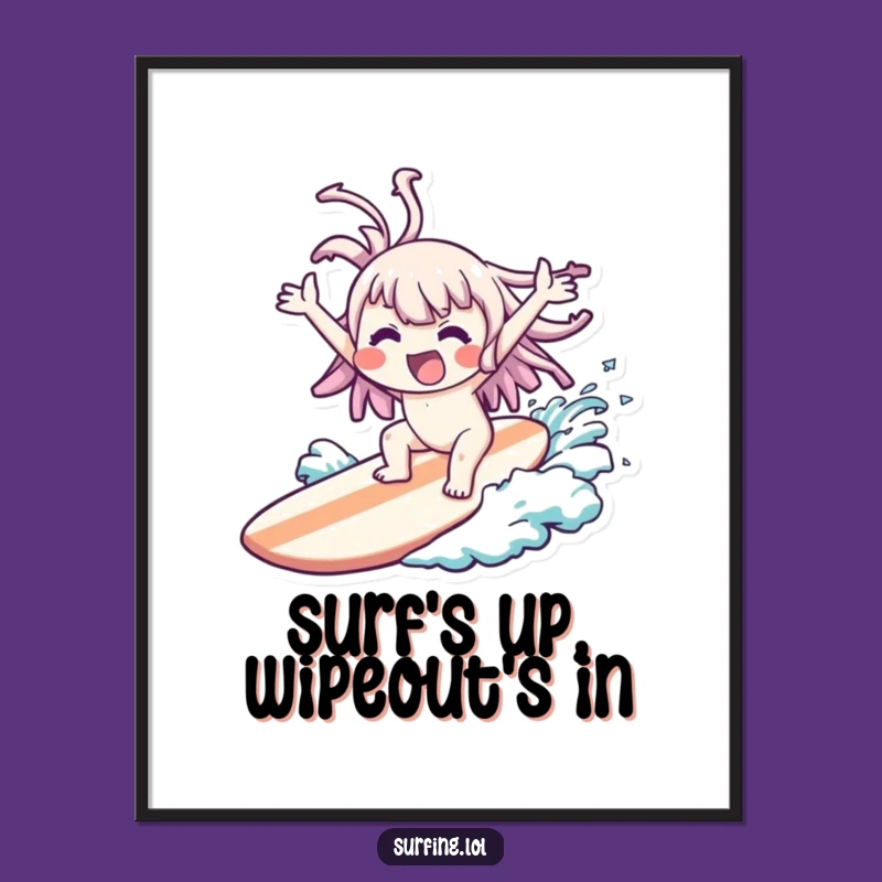 Free Printable Wipeout Wall Art - Funny Downloadable Poster for Surfers