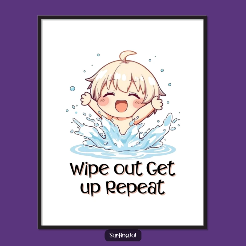 Free Printable Wall Art: Joyful Wipeout Character, Humorous Downloadable Decor