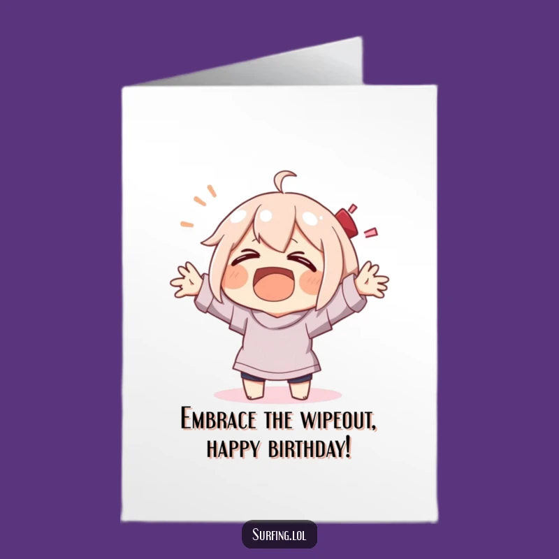 Funny Free Printable Birthday Card: Wipeout Laugh Downloadable Gift for Daredevils