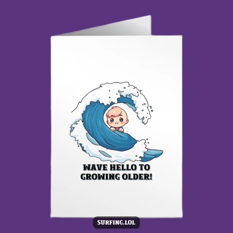 Free Printable Birthday Card: Tiny Wave Explorer, Funny Downloadable Gift for Him or Her