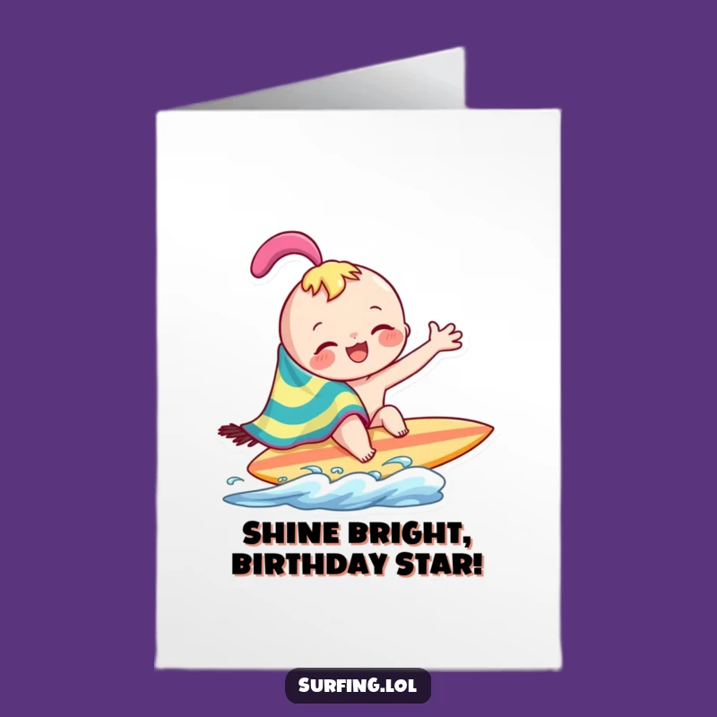 Free Printable Birthday Card: Wiping Surfer Character Hilarious Downloadable Gift!