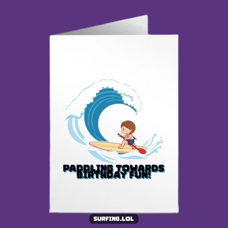 Free Printable Birthday Card: Paddling Towards Fun Character, Downloadable Gift