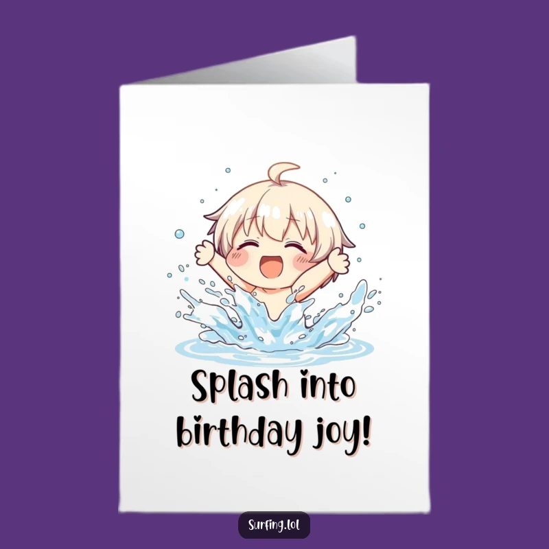 Free Printable Birthday Card: Joyful Wipeout Character, Funny Downloadable Gift