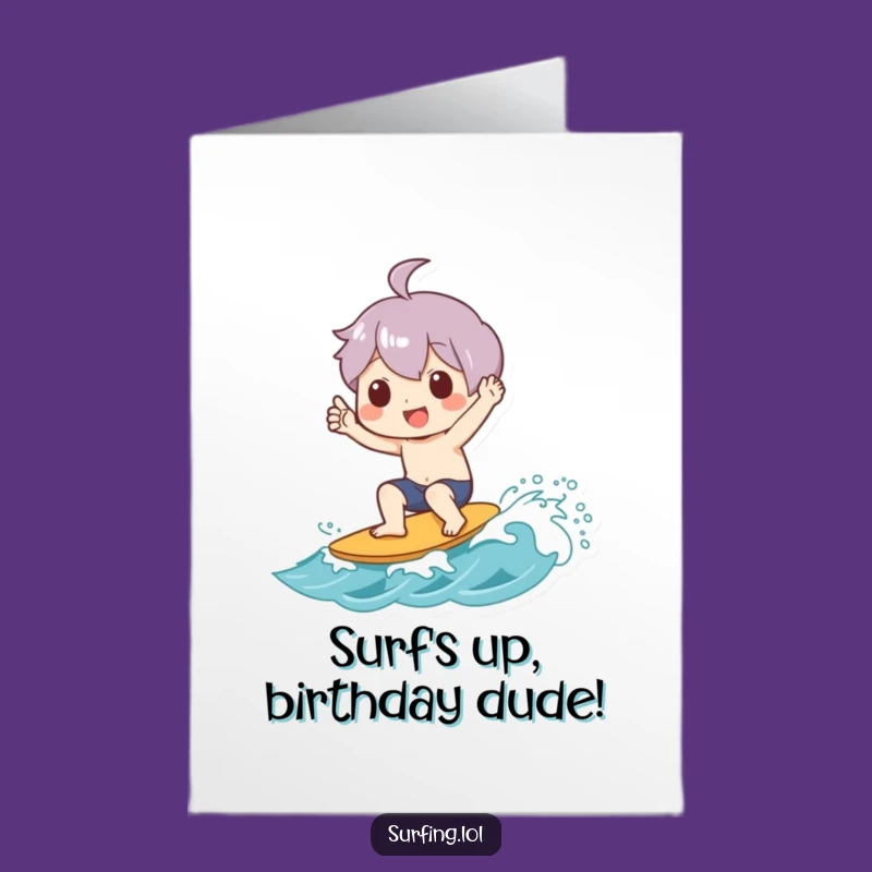Free Printable Birthday Card: Shaka Surfer Character - Fun DIY Downloadable Gift