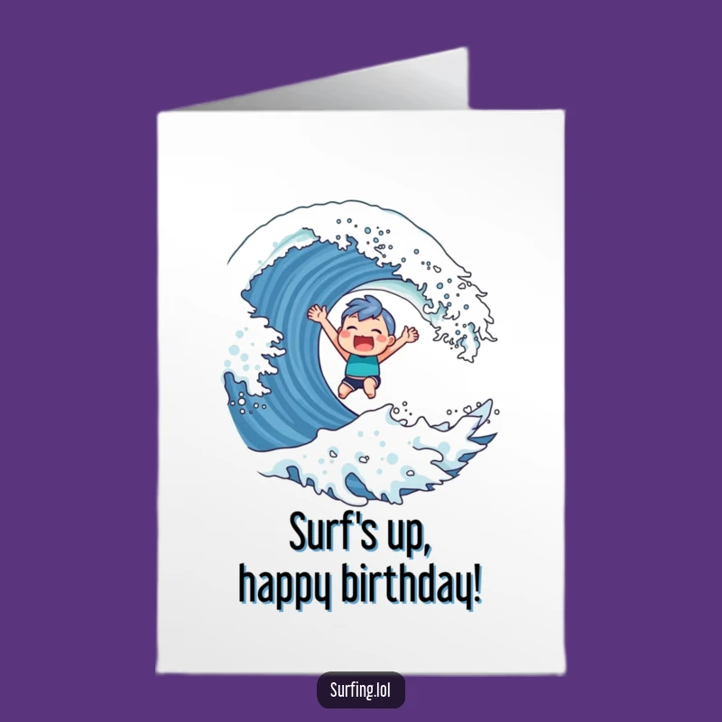 Free Printable Surfing Character Birthday Card - Epic Funny Downloadable Greeting