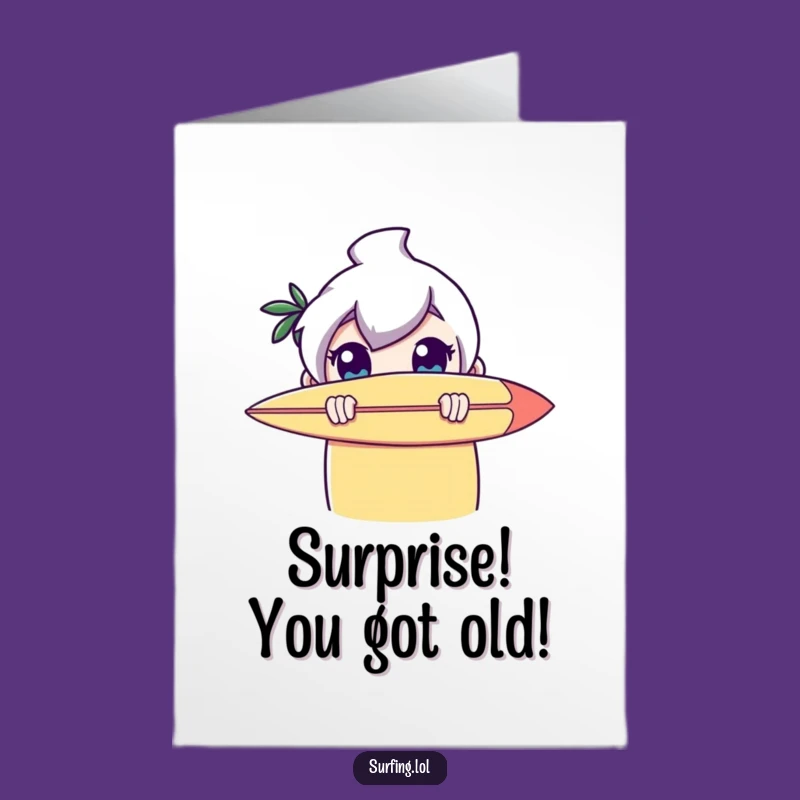 Funny Free Printable Birthday Card: Surfer Peek Surprise - Downloadable LOL Gift