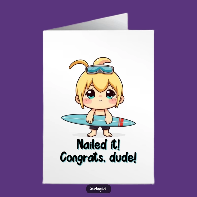 Free Printable Congrats Card: Surfer Balance, Awesome Downloadable Gift