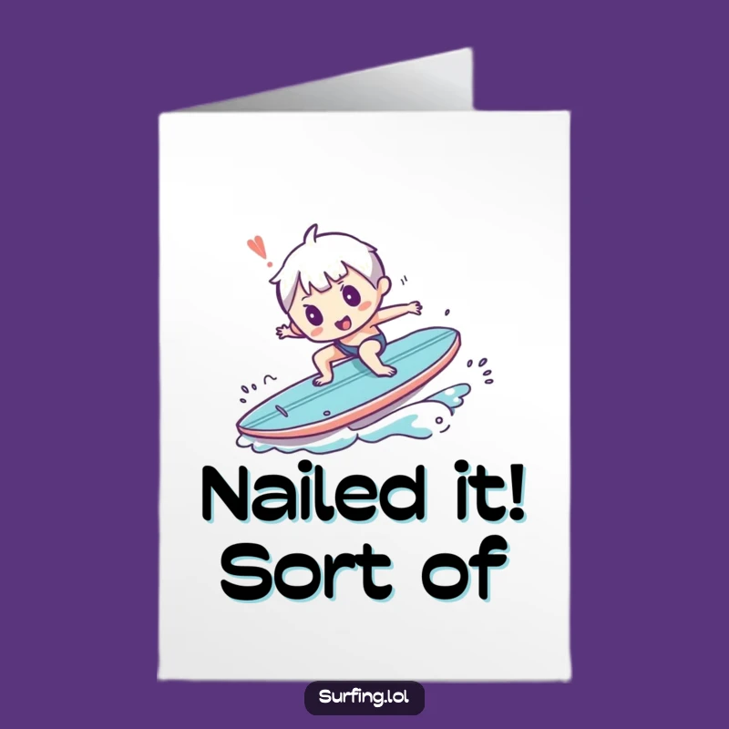 Free Printable Congrats Card: Surfer Wipeout Humor - Epic Downloadable Gift