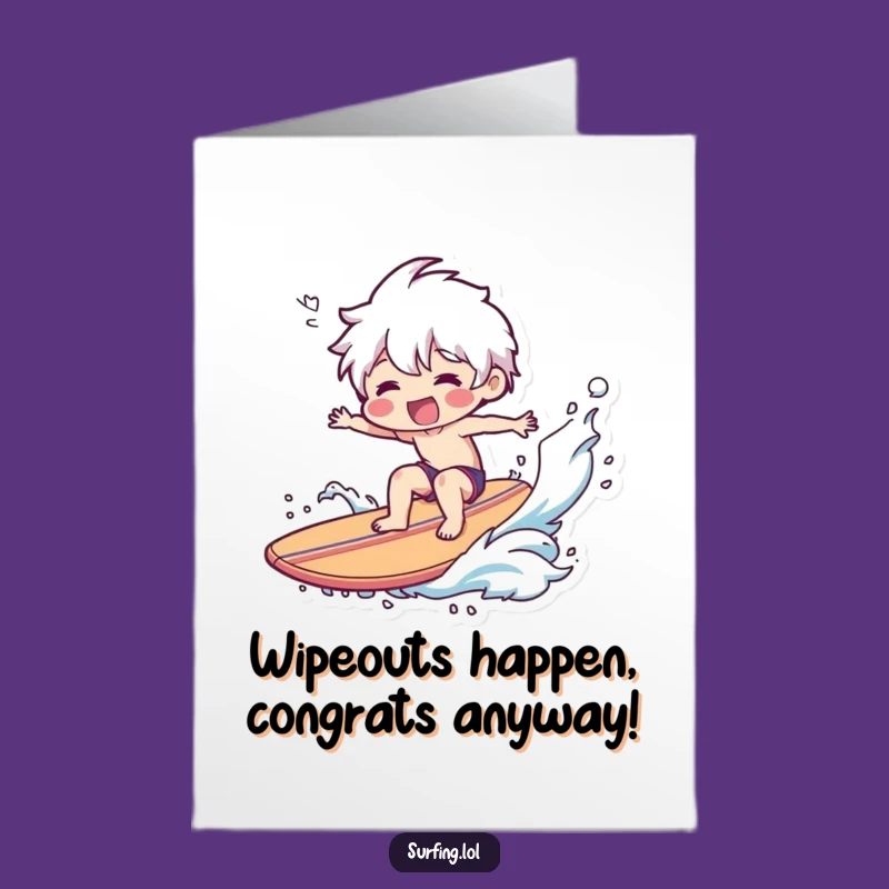 Free Printable Congrats Card: Wipeout Fun Character, Humorous Downloadable Gift