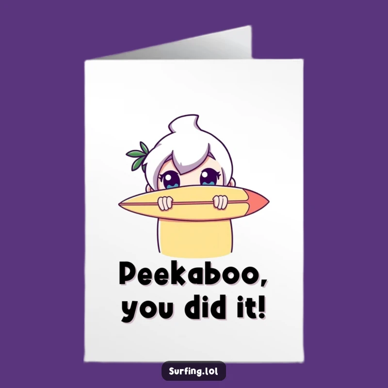 Free Printable Congratulations Card: Surfer Surprise Victory - Downloadable LOL Gift