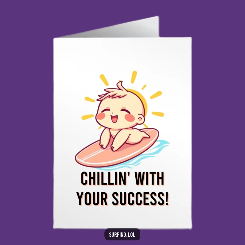 Free Printable Sunbathing Congrats Card - Relaxed Downloadable Gift