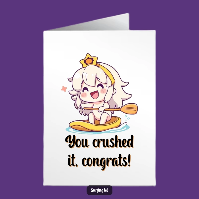 Congrats Free Printable Card: Paddling to Success Downloadable Gift Idea