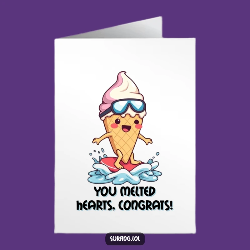 Free Printable Congrats Card: Ice Cream Surfer's Splashy Win, Downloadable & Funny, DIY