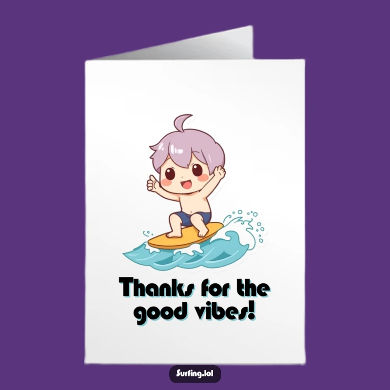 Free Printable Thank You Card: Shaka Surfer Character - Grateful DIY Downloadable Gift