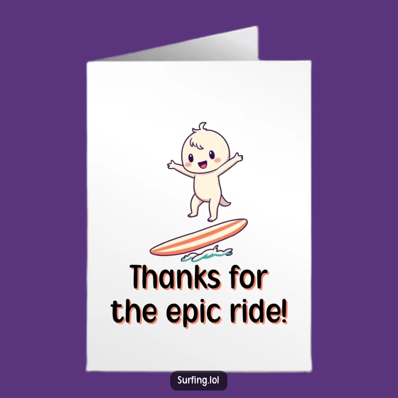Free Printable Thank You Card: Surfer's Thanks, You're Amazing!