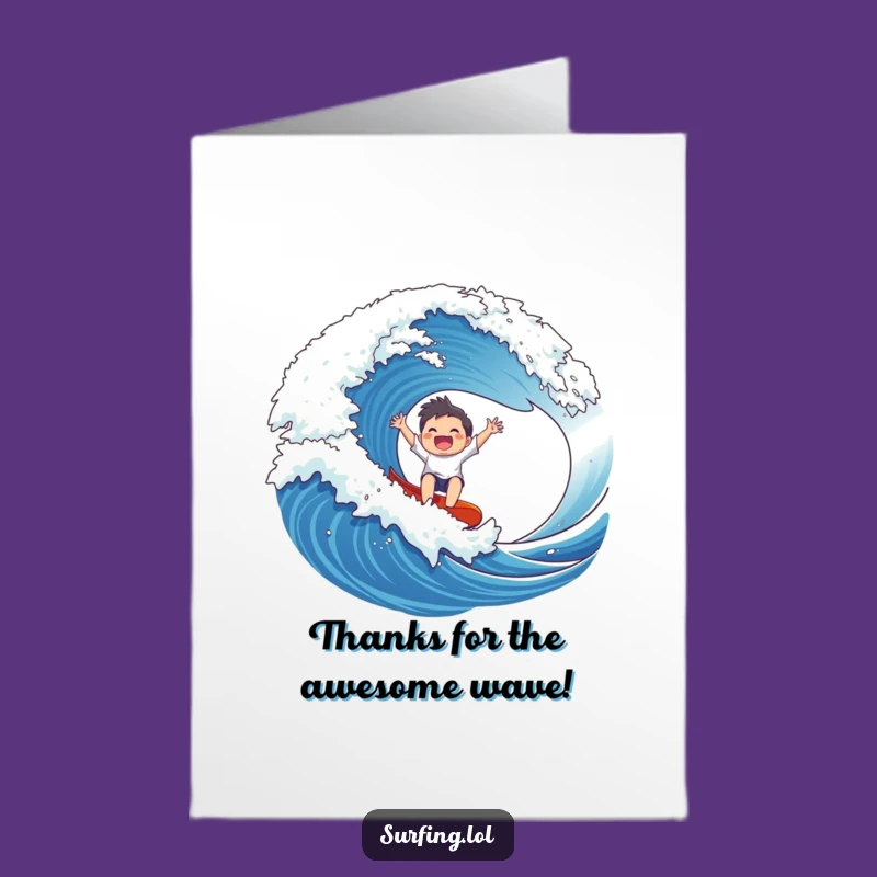 Free Printable Thank You Card: Wave Rider, Thanks a Ton!