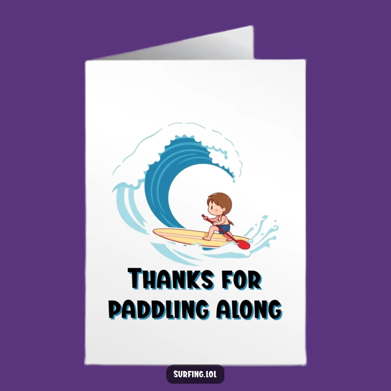 Free Printable Thank You Card: Paddling Pal Character, Downloadable Gratitude