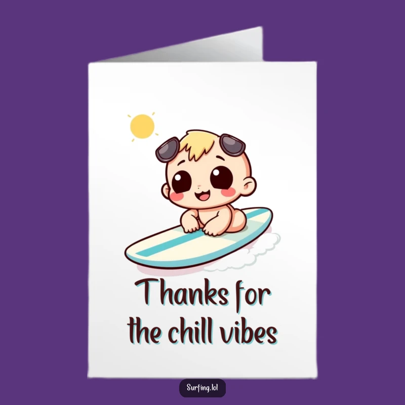 Free Printable Thank You Card: Surfing Gratitude for a Sweet Downloadable Gift