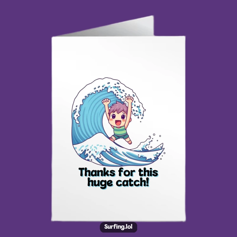 Free Printable Thank You Card: Champion Surfer Gratitude, Downloadable Gift