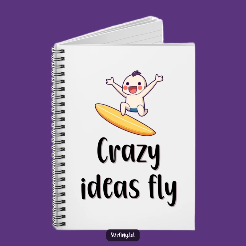 Funny Tiny Surfer Journal Notebook: Joyful Leap Design, Creative Funny Gift