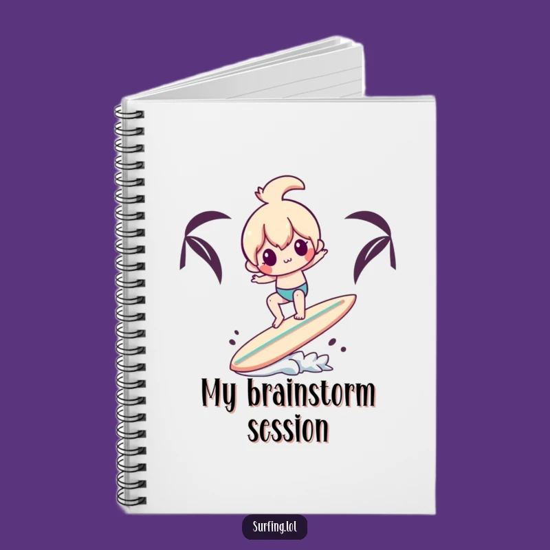 Funny Balancing Surfer Notebook - Surf Notes, Creative Funny Gift