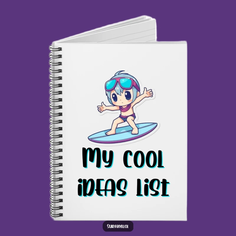 Funny Cool Surfer Notebook - Character Pose Pages, Humorous Journal